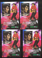 HUNGARY-2002.Overprinted Commemorative  Sheet  Set - 25th Anniversary Of The Death Of Elvis Presley MNH! - Souvenirbögen