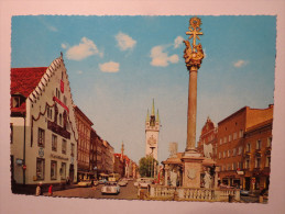 (4/3/38) AK "Straubing" Theresienplatz Mit Dreifaltigkeitssäule - Straubing