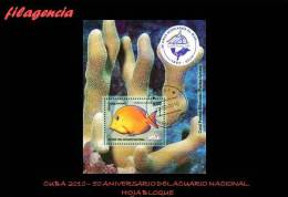 USADOS. CUBA. 2010-09 50 ANIVERSARIO DEL ACUARIO NACIONAL. FAUNA MARINA. HOJA BLOQUE - Used Stamps