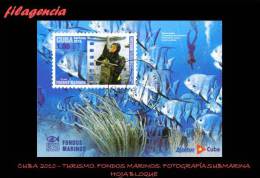 USADOS. CUBA. 2010-10 TURISMO. FONDOS MARINOS. FOTOGRAFÍA SUBMARINA. HOJA BLOQUE - Used Stamps