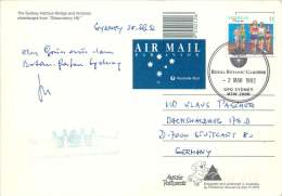 1992  Postcard To Germany   $1 Fun Run Solo  Royal Botanic Gardens Cancel - Briefe U. Dokumente