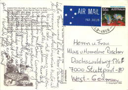 1985?  Air Postcard To GErmany  55¢ Bennett's Nudibranch Solo - Briefe U. Dokumente