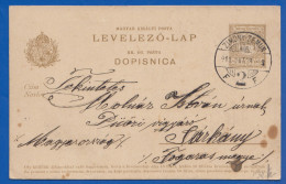 Ungarn; PC Levelezö Lap Dopisnica 5 Filler; 1911 Von Zimony Zemun Serbien Nach Sarkany, Sercaia, Romania - Entiers Postaux