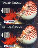 TELECARTES  NOUVELLE-CALEDONIE  25 Unités  Nautile  Coquillage  Shell (lot De 2) ***** - Nouvelle-Calédonie