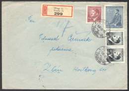 BuM0318 - Böhmen Und Mähren (1942) Prag 15 - Praha 15 (R-letter) Tariff: 4,20 + 1,50 K (stamp: Birthday Adolf Hitler!) - Lettres & Documents