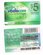 CONGO  (DEMOCRATIC REPUBLIC EX ZAIRE)  - VODACOM (GSM RECHARGE) - $ 5    - USED   -  RIF. 502 - Kongo