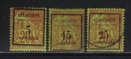GUADELOUPE N° 3 * & 4 & 5  Obl. - Used Stamps