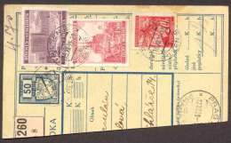 BuM0358 - Böhmen Und Mähren (1939) Pilsen 8 - Plzen 8 / Prag 55 - Praha 55 (Postal Parcel Dispach) Tariff: 50h + 4,70K - Lettres & Documents