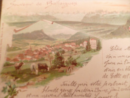 CPA Suisse Précurseur Litho Souvenir De Ballaigues .1900. 1 TP Décollé Au Dos - Ballaigues