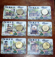 SAN MARINO 2012 - THE INTERE COLLECTION OF 6 STAMP AND COIN CARDS - Nuovi