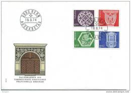 SUISSE FDC 1974  Architecture Et Artisanat 4 Valeurs Zum 534, 536, 538, 541 - FDC