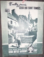 CALENDRIER 1952 Des FILS De TUéS - Groot Formaat: 1941-60