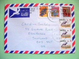 South Africa 2001 Cover To England - Flowers Birds Cranes - Cartas & Documentos