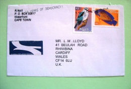 South Africa 2004 Cover To England - Fish - Bird Kingfisher - Storia Postale