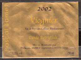 Etiquette Viognier 2002, Jamet Pascal - Côtes Du Rhône