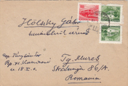 BUSS, TRAM, TRAMWAY, STAMP ON COVER, 1953, HUNGARY - Lettres & Documents