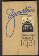 ZUMSTEIN EUROPA CATALOG 1931 SOME SPOTS ON COVER, OTHERWISE OK - Other & Unclassified