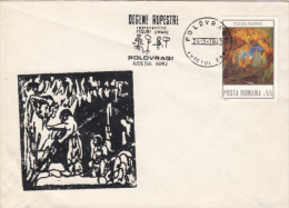 POLOVRACI CAVE, ANCIENT DRAWINGS, SPECIAL COVER, 1981, ROMANIA - Lettres & Documents