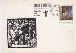 IRON BATH CAVE, ANCIENT DRAWINGS, SPECIAL COVER, 1981, ROMANIA - Lettres & Documents