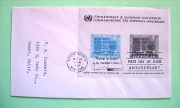 United Nations New York 1960 FDC Cover - 15 Aniv. UN - Imperf. Souvenir Sheet - Brieven En Documenten