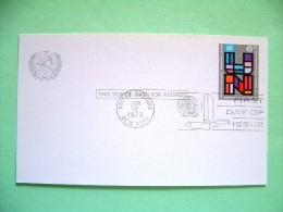 United Nations New York 1973 FDC Pre Paid Card - UN Letters - Brieven En Documenten