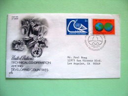 United Nations New York 1978 FDC Cover To Los Angeles - Technological Cooperation - Cogwheel Dove - Cartas & Documentos