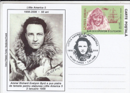 RICHARD EVELYNN BYRD, LITTLE AMERICA 5 RESEARCH STATION, SPECIAL POSTCARD, 2006, ROMANIA - Research Stations