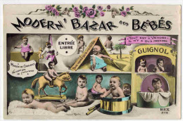 FANTAISIE HUMOUR ENFANT Procréation Modern Bazar Des Bébés Photomontage Surréalisme Signée Combe - Humorvolle Karten