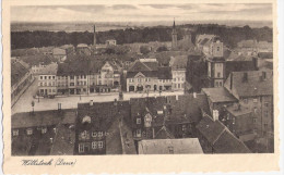 WITTSTOCK Panorama Vogelschau Buchdruckerei Papierhandlung Kaisers Kaffee 20.9.1937 Gelaufen - Wittstock