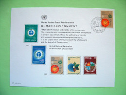 United Nations New York 1982 FDC Big Size Souvenir Card - Human Environment - Briefe U. Dokumente