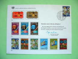 United Nations New York 1983 FDC Big Size Souvenir Card - Trade And Development - Cogwheel - Brieven En Documenten