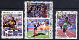 TCHAD 1988, 400m HAIES, 500 M, SAUT EN LONGUEUR, TRIPLE SAUT, 4 Valeurs Oblitérées / Used. R034 - Sommer 1988: Seoul