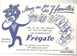 Buvard Chocolat Frégate Jouez Au Jeu De 7 Familles C'est Un Jeu Très Amusant Qui Vous Est Offert Par Le Chocolat Frégate - Chocolade En Cacao