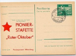 DDR P79-7-76 C35 Postkarte ZUDRUCK Pionierstafette Wittenberg Pionierpostamt 1976 - Cartes Postales Privées - Oblitérées