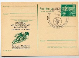 DDR P79-29b-81 C161-b Postkarte PRIVATER ZUDRUCK Radsport Grimma Sost. 1981 - Private Postcards - Used