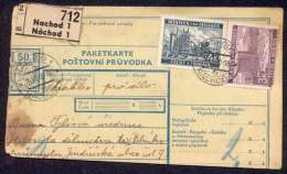 BuM0187 - Böhmen Und Mähren (1940) Nachod 1 - Nachod 1 (postal Parcel Dispach) Tariff: 50h + 7,00K - Covers & Documents