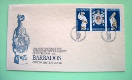 Barbados 1978 FDC Cover Coronation Of Queen - Griffin Pelican - Barbados (1966-...)