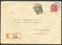 BuM0279 - Böhmen Und Mähren (1944) Pilgrams - Pelhrimov / Prag 14 - Praha 14 (R-letter) Tariff: 4,20K - Covers & Documents