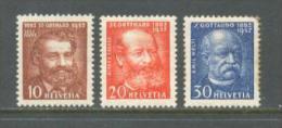 1932 SWITZERLAND ST. GOTTHARD RAILWAY TUNNEL MICHEL: 259-261 MNH ** - Unused Stamps