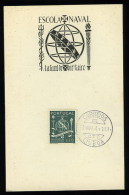 Portugal Carte Maximum Ecole Navale 1945 Maxicard Navy School - Maximumkaarten