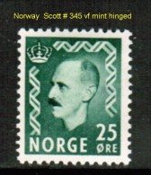 NORWAY   Scott  # 345*  VF MINT HINGED - Nuovi