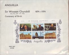 E4602 ANGUILLA CHURCHILL FDC COVER 1974 - Anguilla (1968-...)