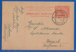 Jugoslawien; Kraljevina PC 50 Pa; 1923 Von Djakovo Nach Zagreb - Lettres & Documents