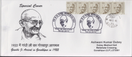 India  2012  Mahatma Gandhi's Arrival At Gorakhpur In 1922 Memorial Cover # 62720 Inde Indien - Mahatma Gandhi