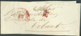 Bande D'imprimé De MONS Le 23 Juillet 1840 + Griffe PP Vers Sars-la-Bruyère Erbaut - 9810 - 1830-1849 (Independent Belgium)