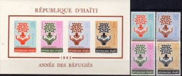 UN-Weltflüchlings-Jahr Haiti 706/9+Block 24 ** 10€ UNO Bloque WFJ Overprint 1962 Bloque M/s Bloc Symbol Sheet Bf Caribic - Vluchtelingen