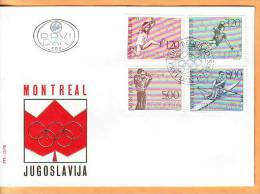 Yugoslavia 1976 Y FDC Sport Olympic Games Montreal Mi No 1656-59 Postmark Beograd 17.07.1976. - FDC