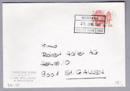 Heimat LU WILLISAU 1987-01-25  Bahnstations -Stempel - Brief Nach St. Gallen - Brieven En Documenten