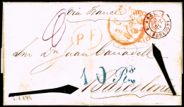 BARCELONA PREF.- 1848 CARTA CIRC. DE LIVERPOOL A BARCELONA, VIA FRANCE - ...-1850 Vorphilatelie