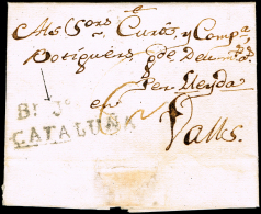 BARCELONA PREF.- BALAGUER PE 5 N - 1818 CARTA CIRC. A VALLS \"PER LLEYDA\ - ...-1850 Prefilatelia